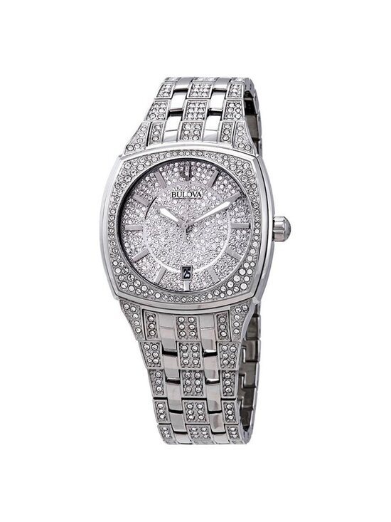 NWT Bulova Swarovski Crystal Pave Men\'s Watch